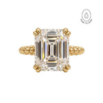Solid Gold Luxury Moissanite Gemstone Ring - Merrow - Dainty London