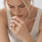  Solid Gold Madeira Citrine Contemporary Ring - Celeste - Dainty London
