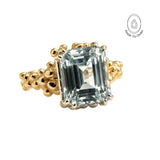 Solid Gold Ocean Blue Beryl Gemstone Ring - Seraphina - Dainty London