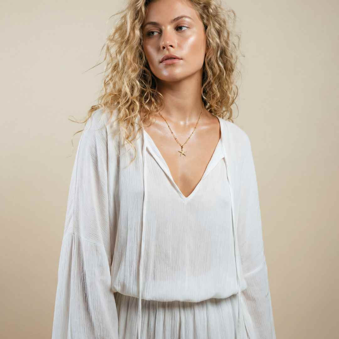 Solid Gold Starfish Necklace - Modern heirloom necklace - Dainty London