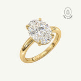 Statement Gold Oval Diamond Ring - The Nadira Ring - Dainty London