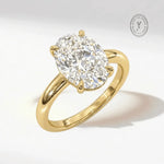 Statement Gold Oval Diamond Ring - The Nadira Ring - Dainty London