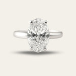 Statement Platinum Oval Diamond Ring - The Nadira Ring - Dainty London platinum diamond ring, oval diamond ring, lab-grown diamond, modern vintage jewellery, engagement ring, luxury diamond ring, ethical diamond ring, special occasion gift, anniversary ring, sustainable jewellry, GIA certified diamond, statement jewelry, timeless engagement ring