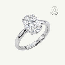 Statement Platinum Oval Diamond Ring - The Nadira Ring - Dainty London