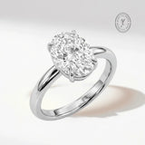 Statement Platinum Oval Diamond Ring - The Nadira Ring - Dainty London