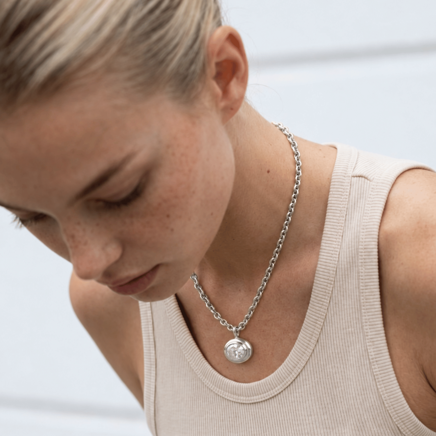 Statement Solid White Gold Diamond Necklace - Thalassa - Dainty London