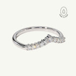 The Elizabeth Ring - V Shaped Diamond Wedding Eternity Bands - Dainty London