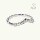 The Elizabeth Ring - V Shaped Diamond Wedding Eternity Bands - Dainty London