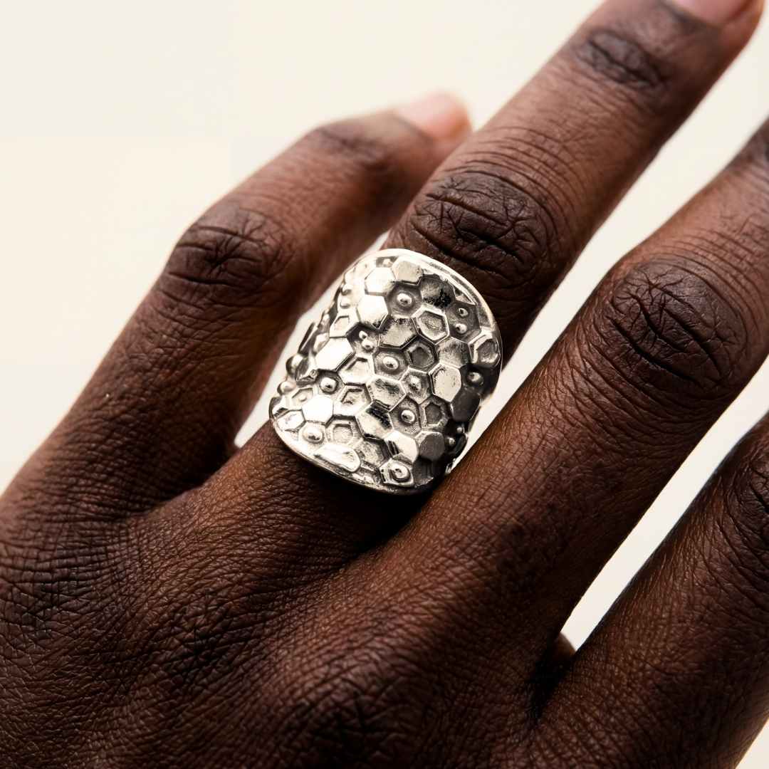 The Silver Hemera Saddle Ring - Statement Everyday Silver Rings for ladies - Dainty London