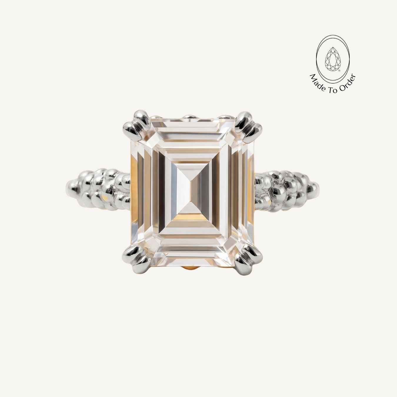 The Silver Merrow Ring - White Topaz Gemstone - Stone Rings for ladies - Dainty London