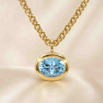 blue topaz necklace, sky blue gemstone jewellery, gold vermeil necklace, sterling silver pendant, statement chain necklace, handcrafted gold jewelry, eco-friendly necklace, layered jewelry piece, gift for her, boho chic necklace, beach style jewelry, summer accessories, special occasion gift