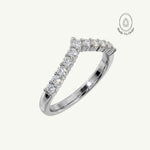 V Shape Diamond White Gold Ring - Amara - Dainty London