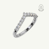 V Shape Diamond White Gold Ring - Amara - Dainty London