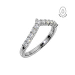 V Shape Diamond White Gold Ring - Amara - Dainty London