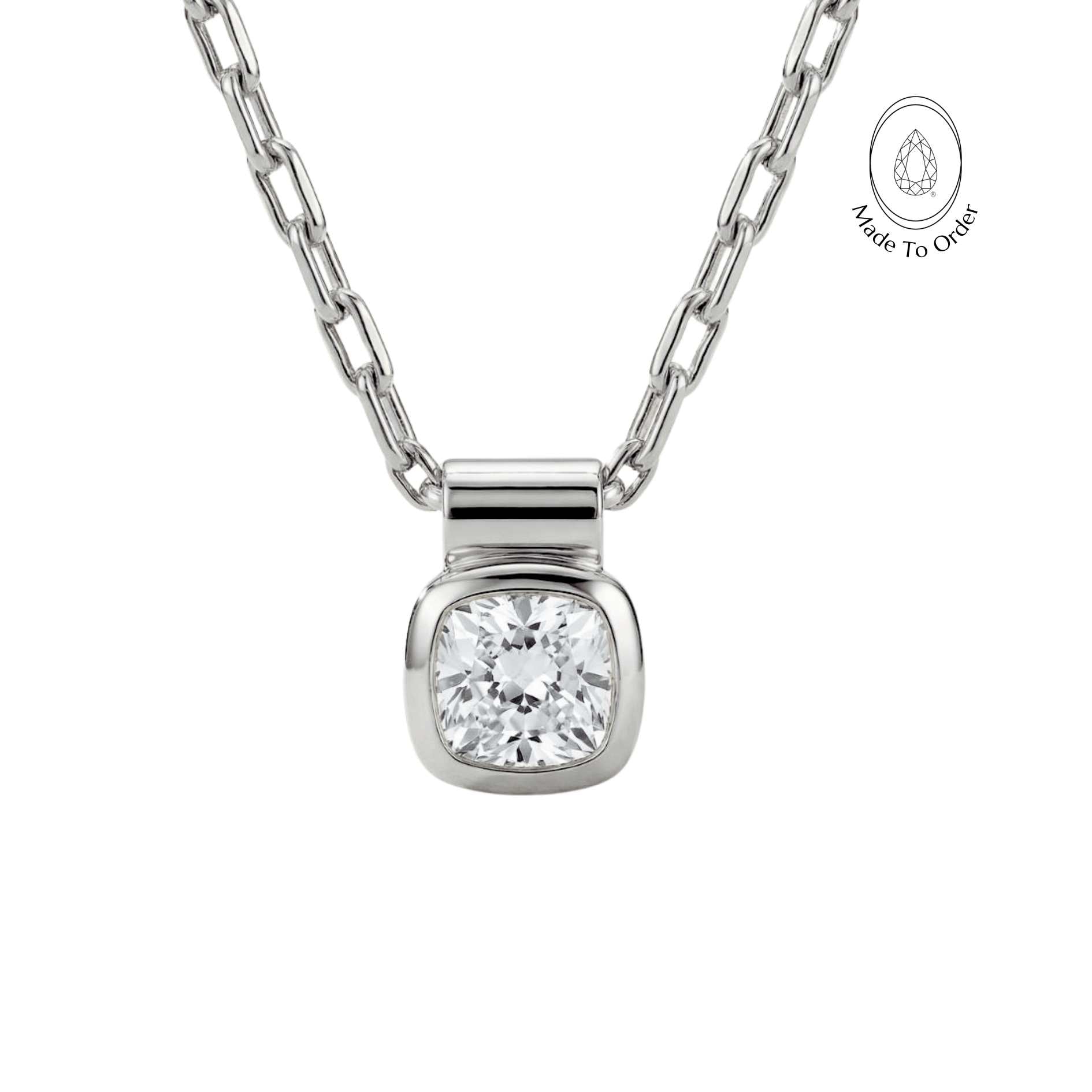 White Gold Diamond Necklace - Adamas - Dainty London white gold diamond necklace, lab-grown diamond jewellery, statement solid gold necklace, vintage style jewellry, gift for her, ethical jewelry, everyday luxury necklace, modern statement necklace, layered jewellery, GIA certified diamond, bridal jewellery, evening wear necklace, birthday gift for women