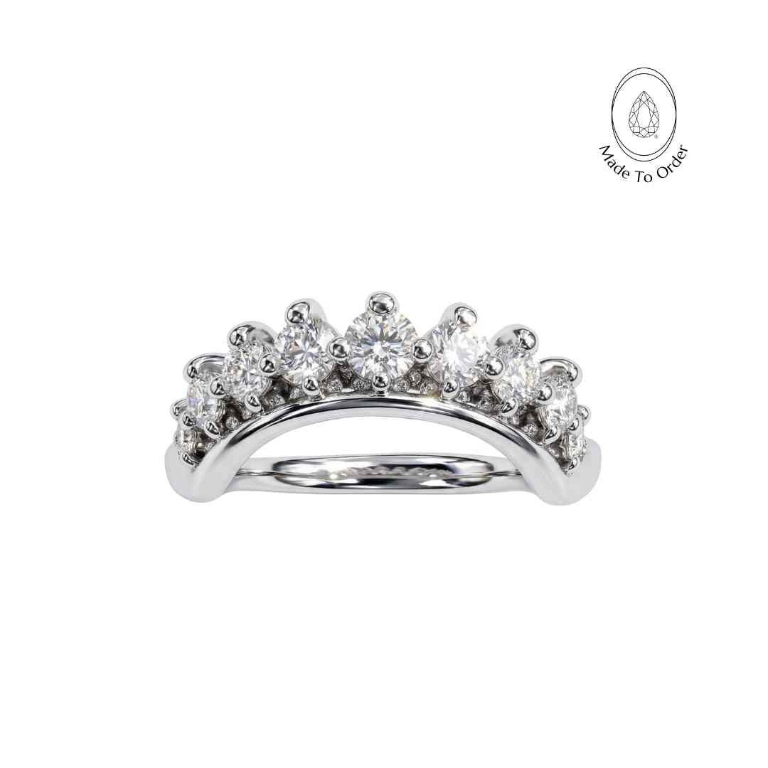 White Gold Halo Diamond Ring - The Nora Ring - Dainty London