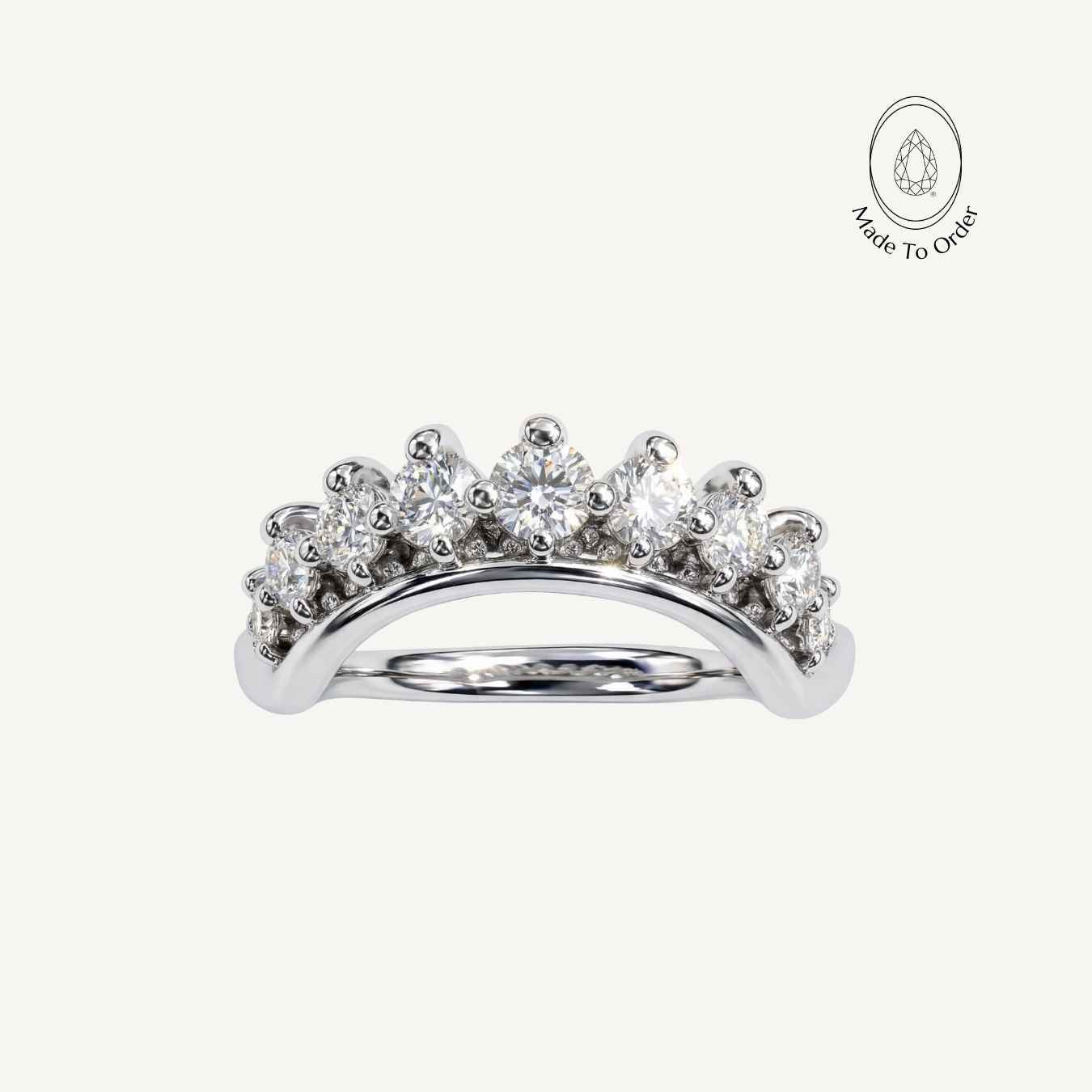 White Gold Halo Diamond Ring - The Nora Ring - Dainty London