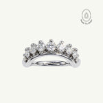 White Gold Halo Diamond Ring - The Nora Ring - Dainty London