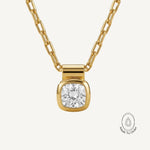 Yellow Gold Diamond Necklace - Adamas - Dainty London white gold diamond necklace, lab-grown diamond jewellery, statement gold necklace, vintage style jewellry, gift for her, ethical jewelry, everyday luxury necklace, modern statement necklace, layered jewellery, GIA certified diamond, bridal jewellery, evening wear necklace, birthday gift for women