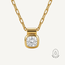 Yellow Gold Diamond Necklace - Adamas - Dainty London white gold diamond necklace, lab-grown diamond jewellery, statement gold necklace, vintage style jewellry, gift for her, ethical jewelry, everyday luxury necklace, modern statement necklace, layered jewellery, GIA certified diamond, bridal jewellery, evening wear necklace, birthday gift for women