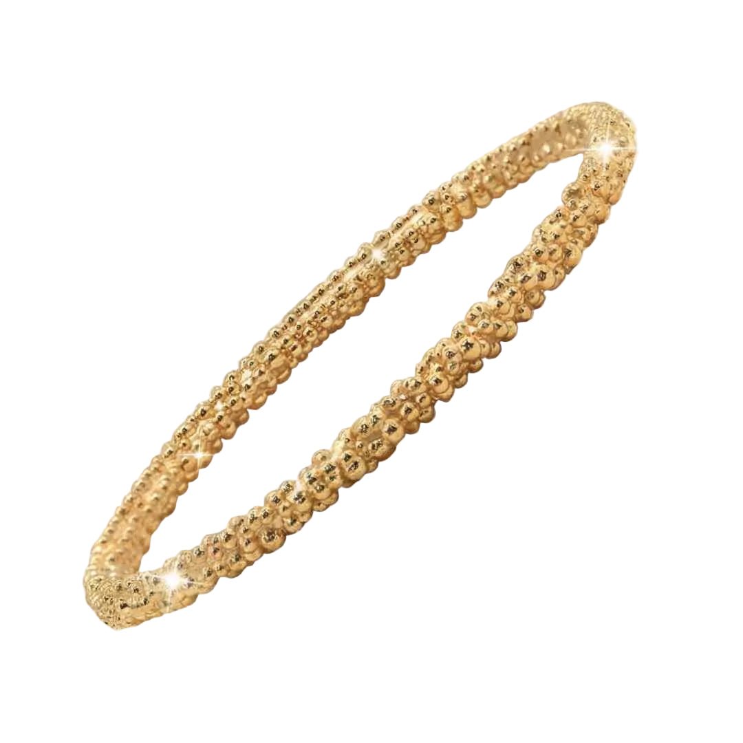 Chunky Gold Grain Bangle - Dainty London