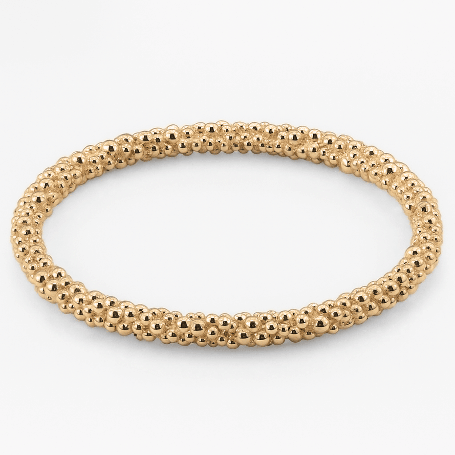 Chunky Gold Grain Bangle - Dainty London