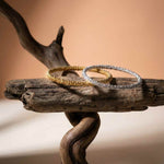 Chunky Gold Grain Bangle - Dainty London