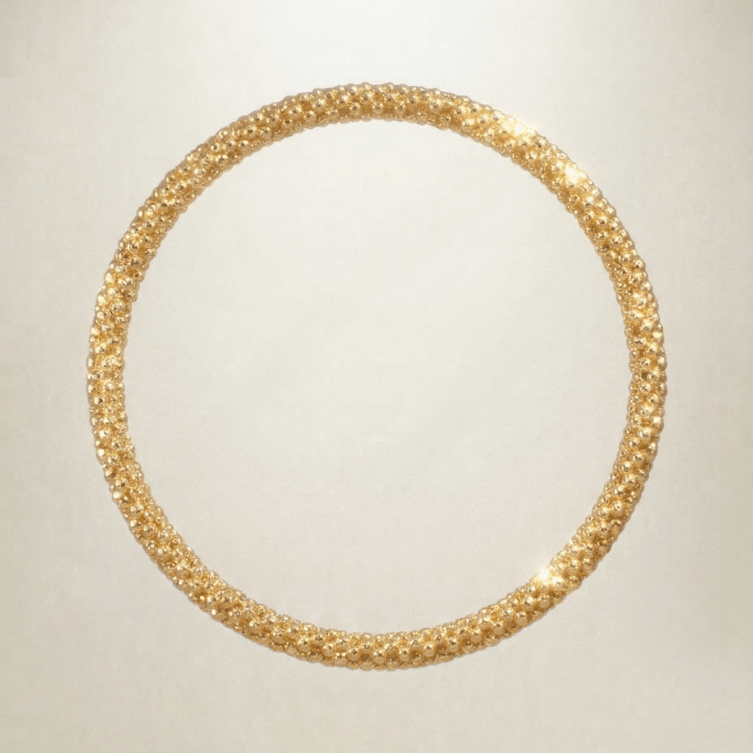 Chunky Gold Grain Bangle - Dainty London