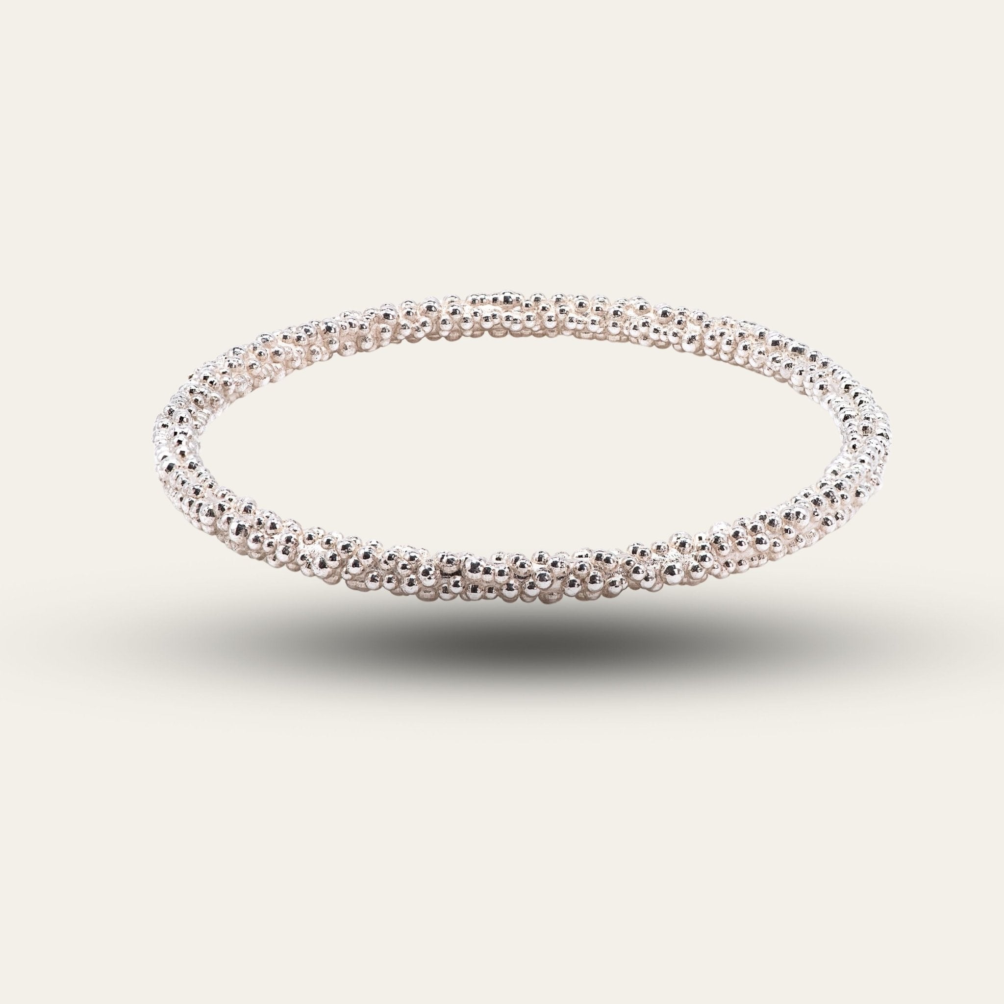 Chunky Silver Grain Bangle - Ladies Bracelet Bangle - British and Handmade - Dainty London