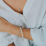 Chunky Silver Grain Bangle - Dainty London