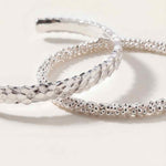 Chunky Silver Grain Bangle - Dainty London