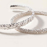 Chunky Silver Grain Bangle - Dainty London