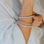 Chunky Silver Grain Bangle - Dainty London