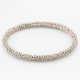 Chunky Silver Grain Bangle - Dainty London