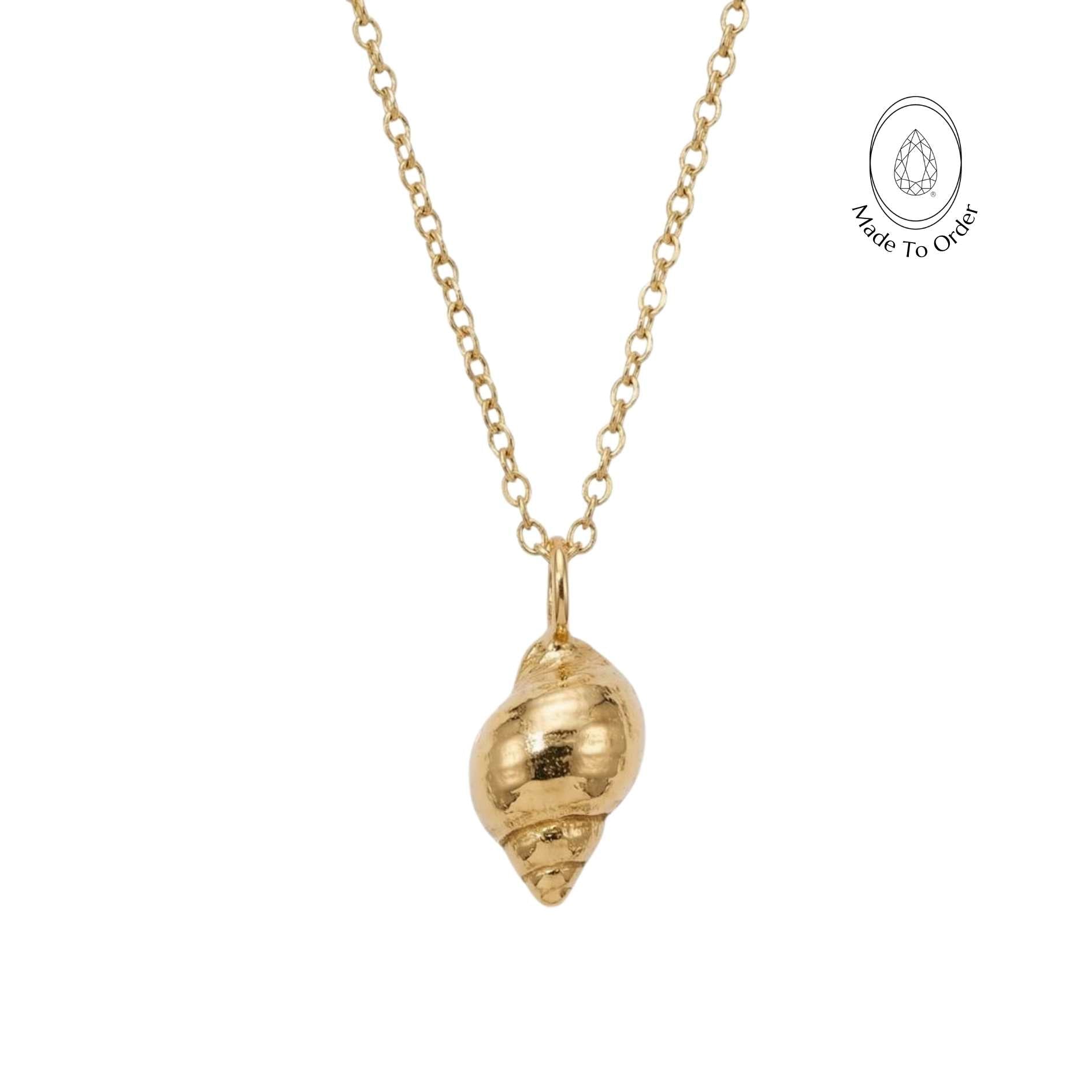 Chunky Solid 9ct Gold Maxi Periwinkle Necklace - Dainty London