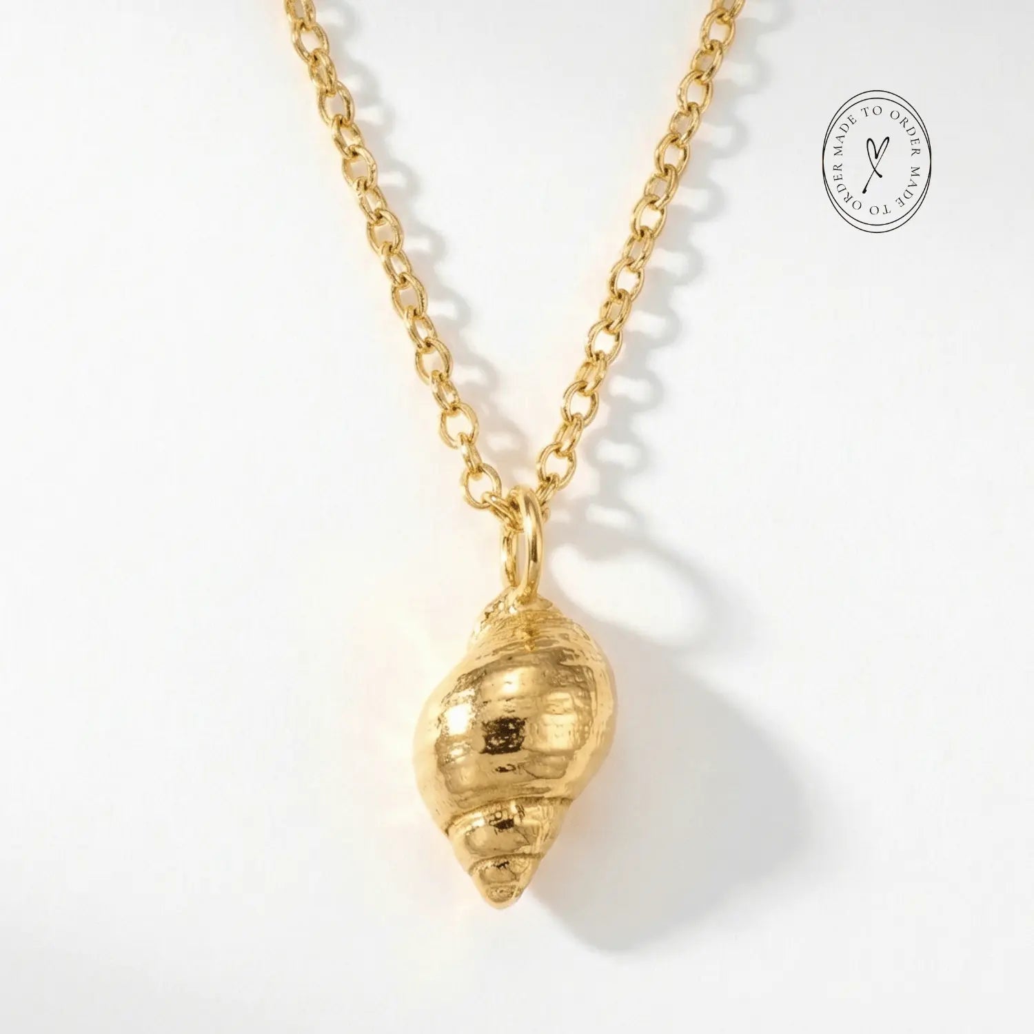 Chunky Solid 9ct Gold Maxi Periwinkle Necklace - Dainty London