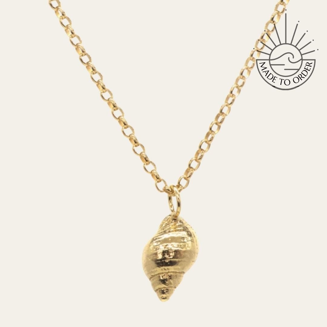Chunky Solid 9ct Gold Maxi Periwinkle Necklace - Dainty London