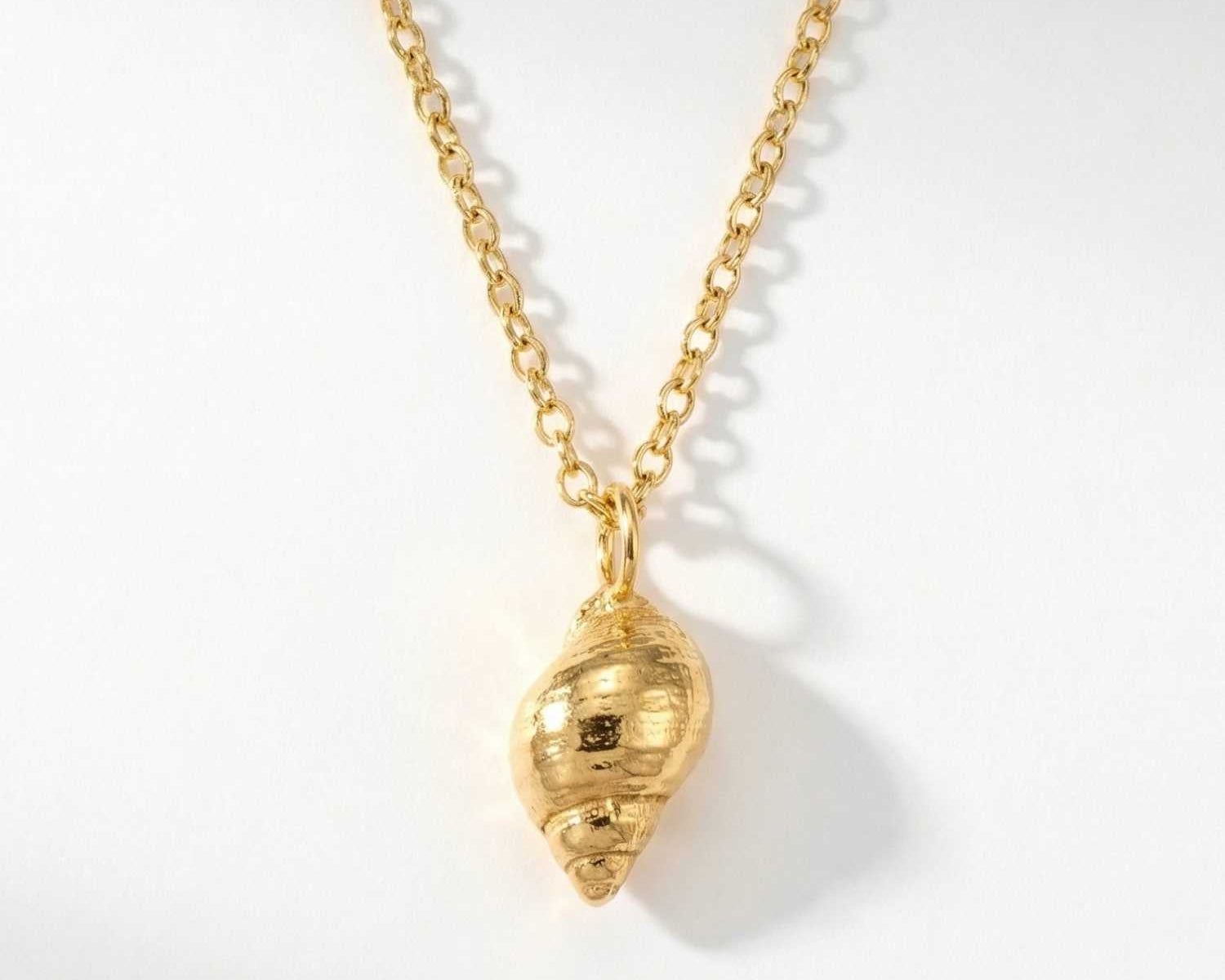 Chunky Solid 9ct Gold Maxi Periwinkle Necklace - Dainty London