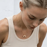 Citrine and white topaz sunrise pendant necklace - Solara - Dainty London