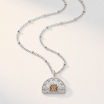Citrine and white topaz sunrise pendant necklace - Solara - Dainty London
