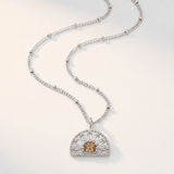 Citrine and white topaz sunrise pendant necklace - Solara - Dainty London