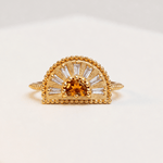 Citrine and white topaz sunrise ring - Solara - Dainty London
