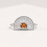 Citrine and white topaz sunrise ring - Solara - Dainty London