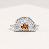 Citrine and white topaz sunrise ring - Solara - Dainty London