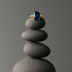 Solid Gold London Blue Topaz Ring - Cleodora - Dainty London London Fashion Week Cleodora Ring | Electric Blue Topaz & 9ct Fairtrade Gold | Liberty & Selfridges Style | Award-Winning British Design | Best Jewellery Design