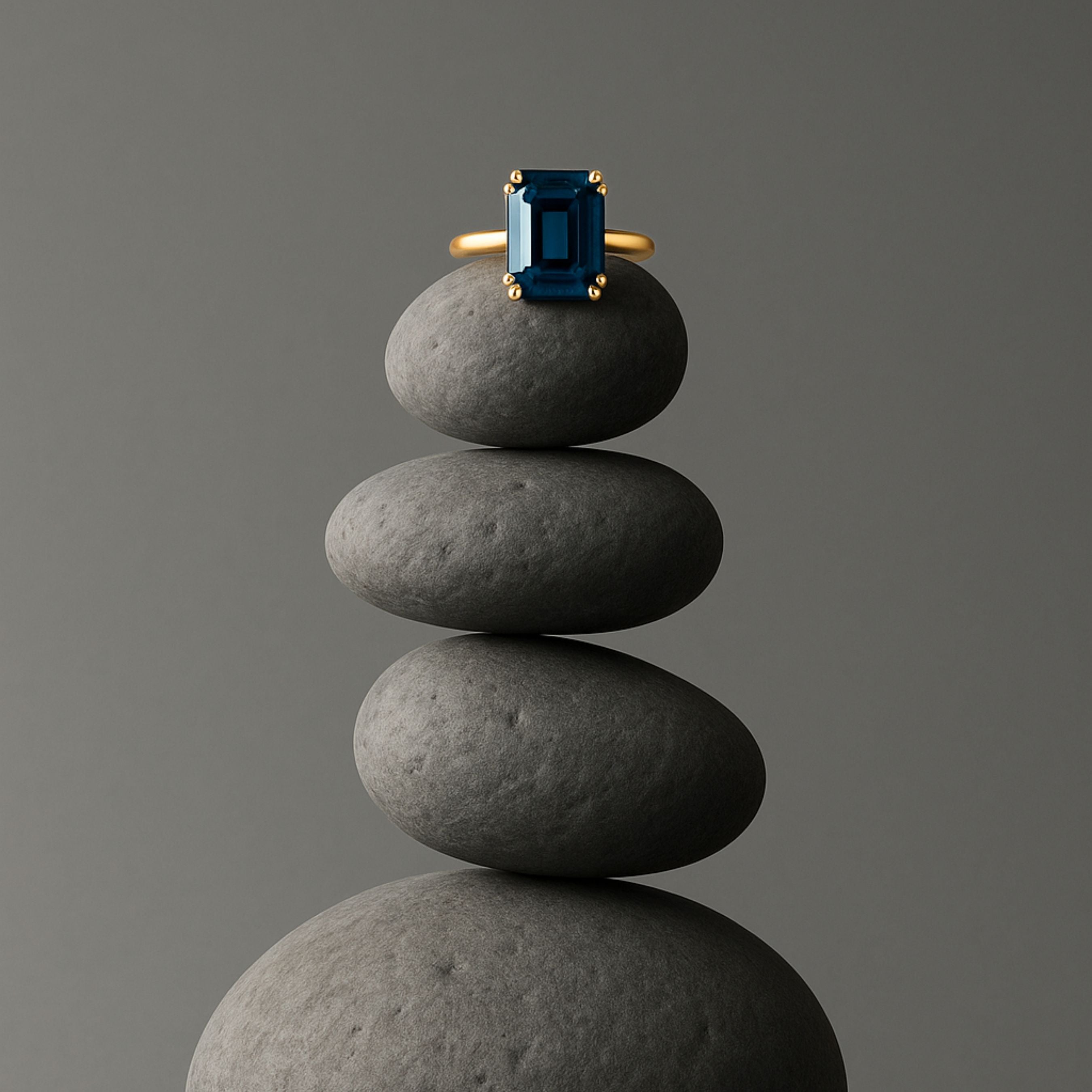 Solid Gold London Blue Topaz Ring - Cleodora - Dainty London London Fashion Week Cleodora Ring | Electric Blue Topaz & 9ct Fairtrade Gold | Liberty & Selfridges Style | Award-Winning British Design | Best Jewellery Design