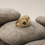 Cornish-inspired emerald and diamond ring - The Morwenna - Dainty London