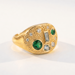 Cornish-inspired emerald and diamond ring - The Morwenna - Dainty London