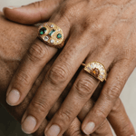Cornish-inspired emerald and diamond ring - The Morwenna - Dainty London