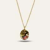 Dainty Gold Cluster Gemstone Necklace with Rainbow Gemstones - Dainty London